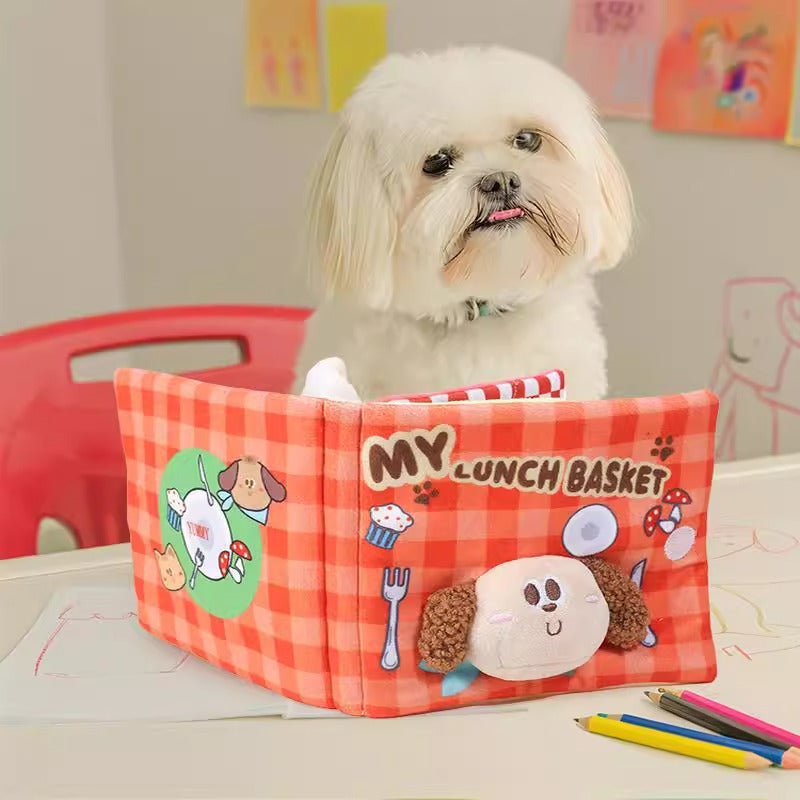 pawscube-Sniffing Food Sounding Toy Cute Book Toy Puppy Hidden Book Pet Toy